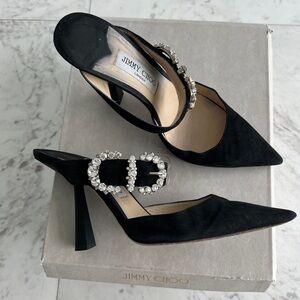 Jimmy Choo Smokey 100 Black Suede Sz 39.5